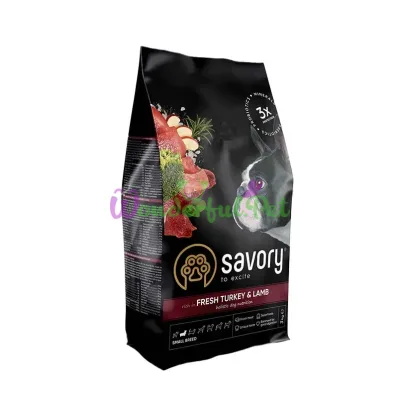 Сухий корм Savory Adult Dog Small Breed Turkey Lamb 3 кг
