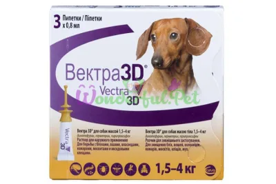 Капли Ceva Vectra 3D 1.5-4 кг 0.8 мл упаковка