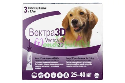 Ceva Vectra 3D drops 25-40 kg 4.7 ml packaging