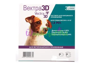 Ceva Vectra 3D Spot-On for Dogs 4-10 kg 1.6 ml