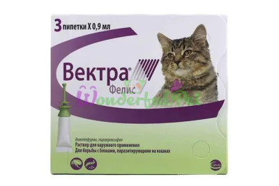 Краплі Ceva Vectra Felis 3x0.9 мл упаковка