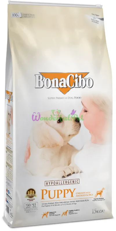 BonaCibo Puppy Chicken Rice with Anchovy 15 kg