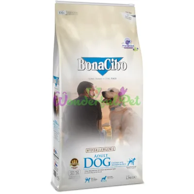 BonaCibo Adult Dog Chicken Rice with Anchovy 15 kg