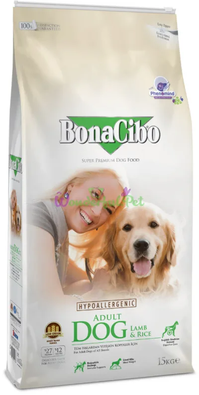 BonaCibo Adult Dog Lamb Rice 15 kg