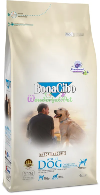 BonaCibo Adult Dog Chicken Rice with Anchovy 4 kg