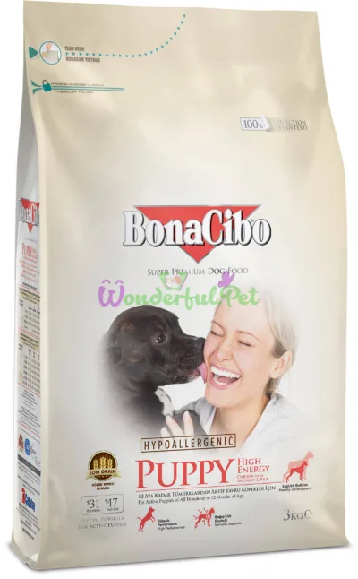 BonaCibo Puppy High Energy Chicken Rice with Anchovy 3 kg