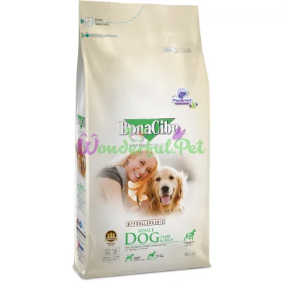 BonaCibo Adult Dog Lamb Rice 4 kg
