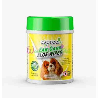 Влажные салфетки для ушей ESPREE Dog Aloe Ear Care Pet Wipes 60 шт