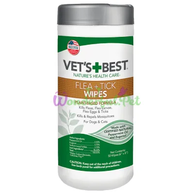 VET`S BEST Flea Tick Wipes 50 шт