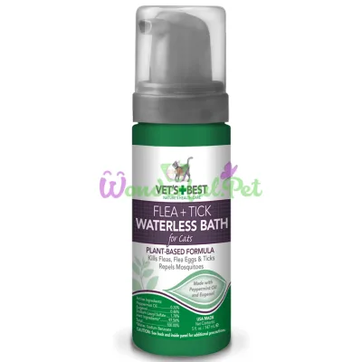 VET`S BEST Flea Tick Waterless Bath For Cats 147 мл