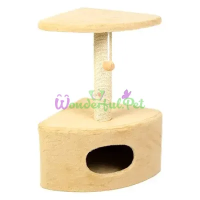 Priroda Corner Cat Scratching Post with House D11, Beige
