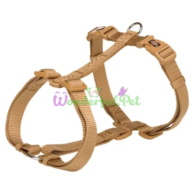 Шлея-восьмёрка Premium нейлон L–XL: 75–120cm/25мм карамель