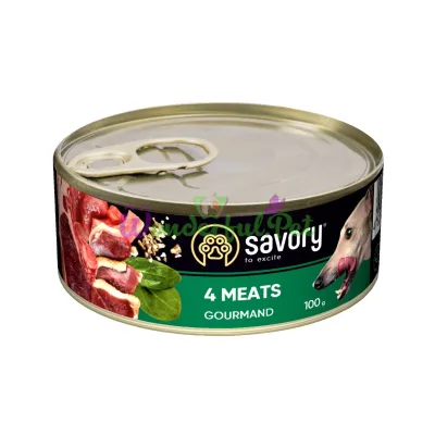 Влажный корм Savory Dog Gourmand 4 вида мяса k 100 г