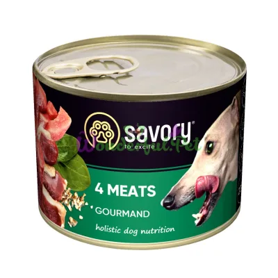Влажный корм Savory Dog Gourmand 4 вида мяса k 200 г