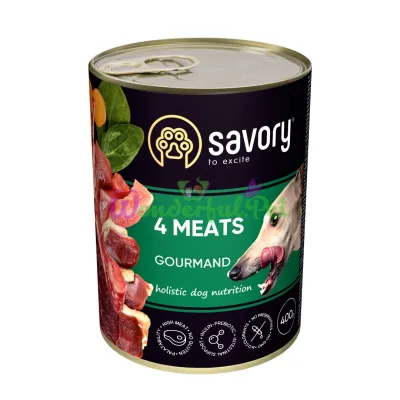 Влажный корм Savory Dog Gourmand 4 вида мяса k 400 г