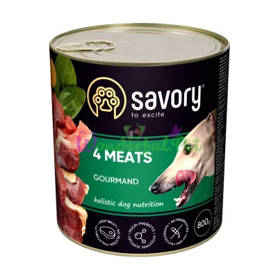 Вологий корм Savory Dog Gourmand 4 види м'яса k 800 г