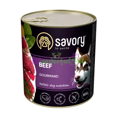 Влажный корм Savory Dog Gourmand говядина k 800 г