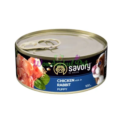 Влажный корм Savory Dog All breeds Puppy с кроликом k 100 г