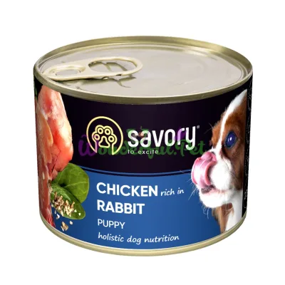 Влажный корм Savory Dog All breeds Puppy с кроликом k 200 г