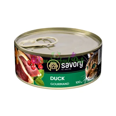 Влажный корм Savory Cat Can Adult для привередливых котов Утка k 100 г