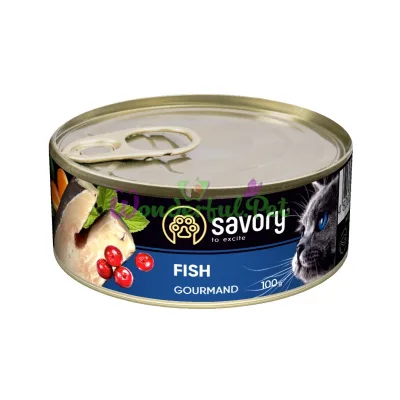 Влажный корм Savory Cat Can Adult для привередливых котов Рыба k 100 г