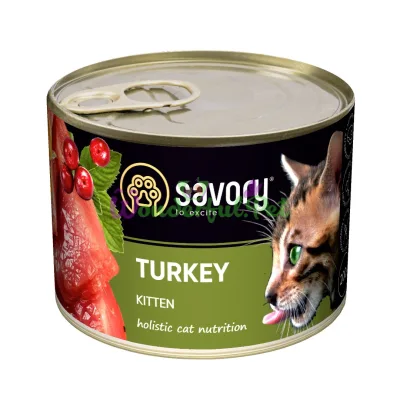 Влажный корм Savory Cat Can Kitten индейка k 200 г