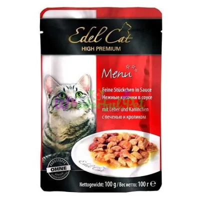 Влажный корм Edel Cat pouch 100 г печень и кролик в соусе