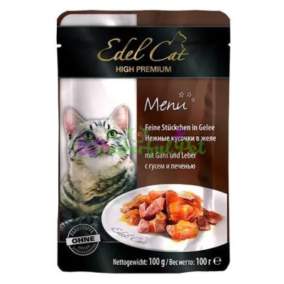 Влажный корм Edel Cat pouch 100 г гусь и печень в желе