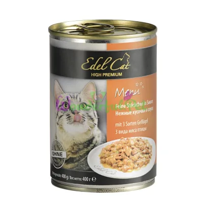 Влажный корм Edel Cat k 400 г три вида мяса птицы