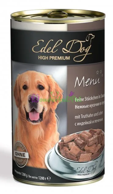 Влажный корм Edel Dog k 1.2 кг индюк и печень