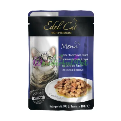 Влажный корм Edel Cat pouch 100 г лосось и форель в соусе