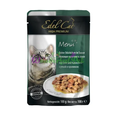 Влажный корм Edel Cat pouch 100 г утка и кролик в соусе