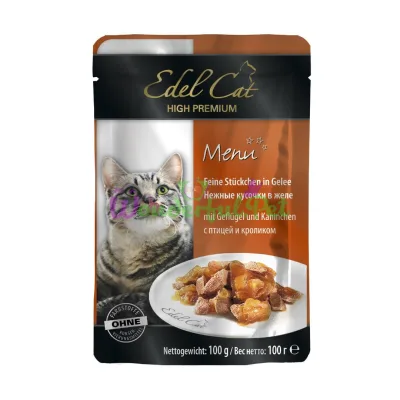 Влажный корм Edel Cat pouch 100 г птица и кролик в желе