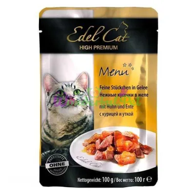 Влажный корм Edel Cat pouch 100 г курица и утка в желе