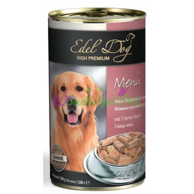 Влажный корм Edel Dog k 1.2 кг три вида мяса