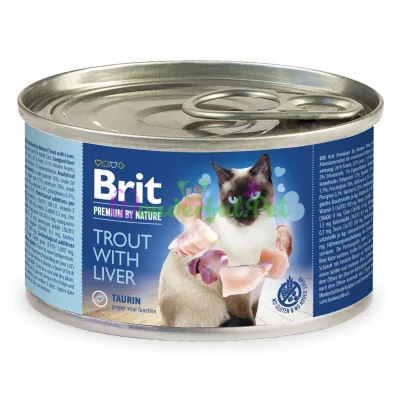 Влажный корм Brit Premium by Nature Cat k Trout liver 200 г