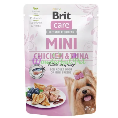 ΠΠ»Π°ΠΆΠ½ΡΠΉ ΠΊΠΎΡΠΌ Brit Care Dog Mini Chicken tuna 85 Π³