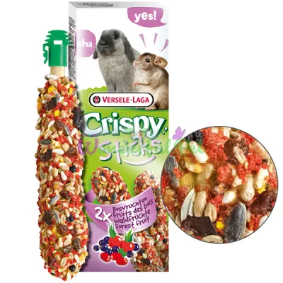 Лакомство для кроликов, шиншилл Versele-Laga Crispy Sticks Forest Fruit ВЕРСЕЛЕ-ЛАГА КРИСПИ ЛЕСНЫЕ ФРУКТЫ 110 г
