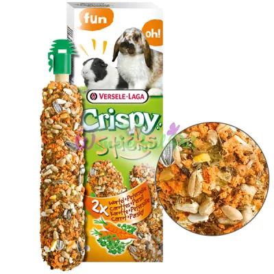 Лакомство для кроликов, морских свинок Versele-Laga Crispy Sticks Carrot Parsley ВЕРСЕЛЕ-ЛАГА КРИСПИ МОРКОВЬ ПЕТРУШКА 110 г