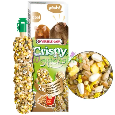 Лакомство для крыс, мышей Versele-Laga Crispy Sticks Popcorn Nuts ВЕРСЕЛЕ-ЛАГА КРИСПИ ПОПКОРН С ОРЕХАМИ 110 г