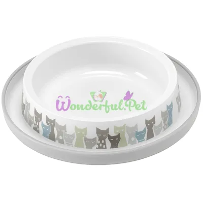 Миска для кошек Moderna Trendy Dinner Maasai МОДЕРНА МАСАИ защита от муравьев пластик серо-белый 15.7x15.7x3.4 см 210 мл