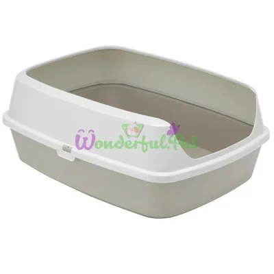 Туалет с бортиком для кошек Moderna Maryloo Rim Large МОДЕРНА МЭРИЛУ теплый серый 50.2х38.4х16.1 см