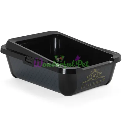 Туалет с бортиком для кошек Moderna Hercules Luxurious МОДЕРНА ЛАКШЕРИЗ черный 51х39х19 см