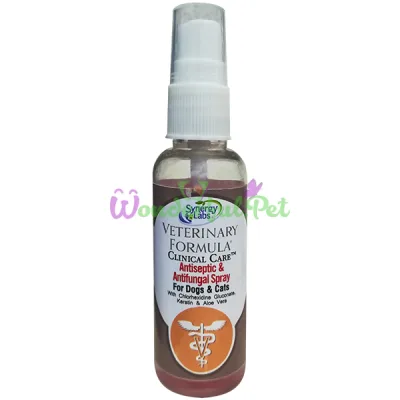 Veterinary Formula Antiseptic Antifungal Spray ВЕТЕРИНАРНАЯ ФОРМУЛА АНТИСЕПТИЧЕСКИЙ и ПРОТИВОГРИБКОВЫЙ спрей с хлоргексидином, кератином, алоэ вера для собак и котов , 0.045 л.