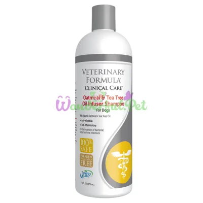 Veterinary Formula Clinical Care Oatmeal Tea Tree Oil Infuser Shampoo ВЕТЕРИНАРНАЯ ФОРМУЛА УВЛАЖНЯЮЩИЙ шампунь для собак, антибактериальный, противовоспалительный , 0.473 л.