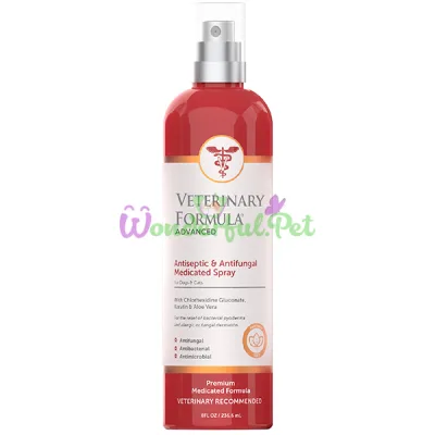 Veterinary Formula Advanced Antiseptic Antifungal Spray ВЕТЕРИНАРНАЯ ФОРМУЛА АНТИСЕПТИЧЕСКИЙ и ПРОТИВОГРИБКОВЫЙ лечебный спрей для собак и котов , 0.236 л.