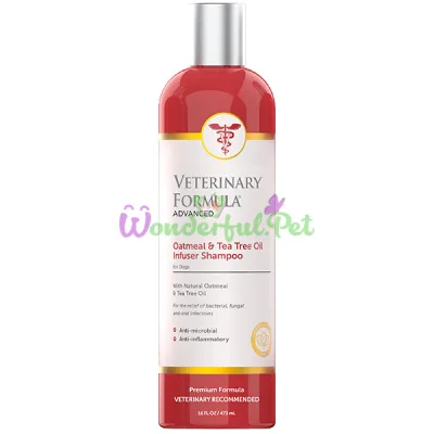 Veterinary Formula Advanced Oatmeal Tea Tree Oil Shampoo ВЕТЕРИНАРНАЯ ФОРМУЛА УВЛАЖНЯЮЩИЙ лечебный шампунь для собак, антибактериальный, противовоспалительный , 0.473 л.