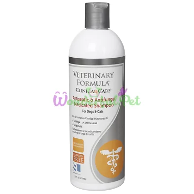 Veterinary Formula Antiseptic Antifungal Shampoo ВЕТЕРИНАРНАЯ ФОРМУЛА АНТИСЕПТИЧЕСКИЙ и ПРОТИВОГРИБКОВЫЙ шампунь с бензетонием и кетоконазолом для собак и котов , 3.79 л.