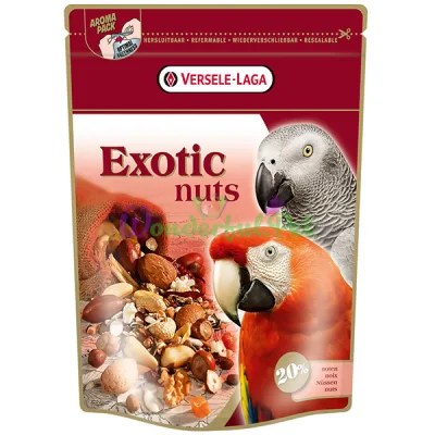 Корм для крупных попугаев Versele-Laga Prestige Premium Parrots Exotic Nuts Mix ВЕРСЕЛЕ-ЛАГА ЭКЗОТИЧЕСКИЕ ОРЕХИ зерновая смесь с цельными орехами 750 г