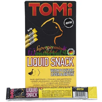 Лакомство TOMi Cat Liquid Snack Poultry Liver Biotin 15 г